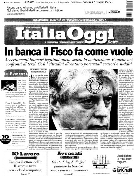 Italia oggi : quotidiano di economia finanza e politica